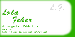 lola feher business card